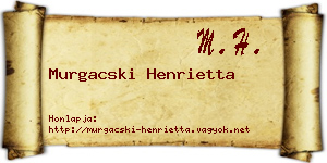 Murgacski Henrietta névjegykártya