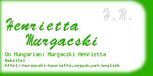 henrietta murgacski business card